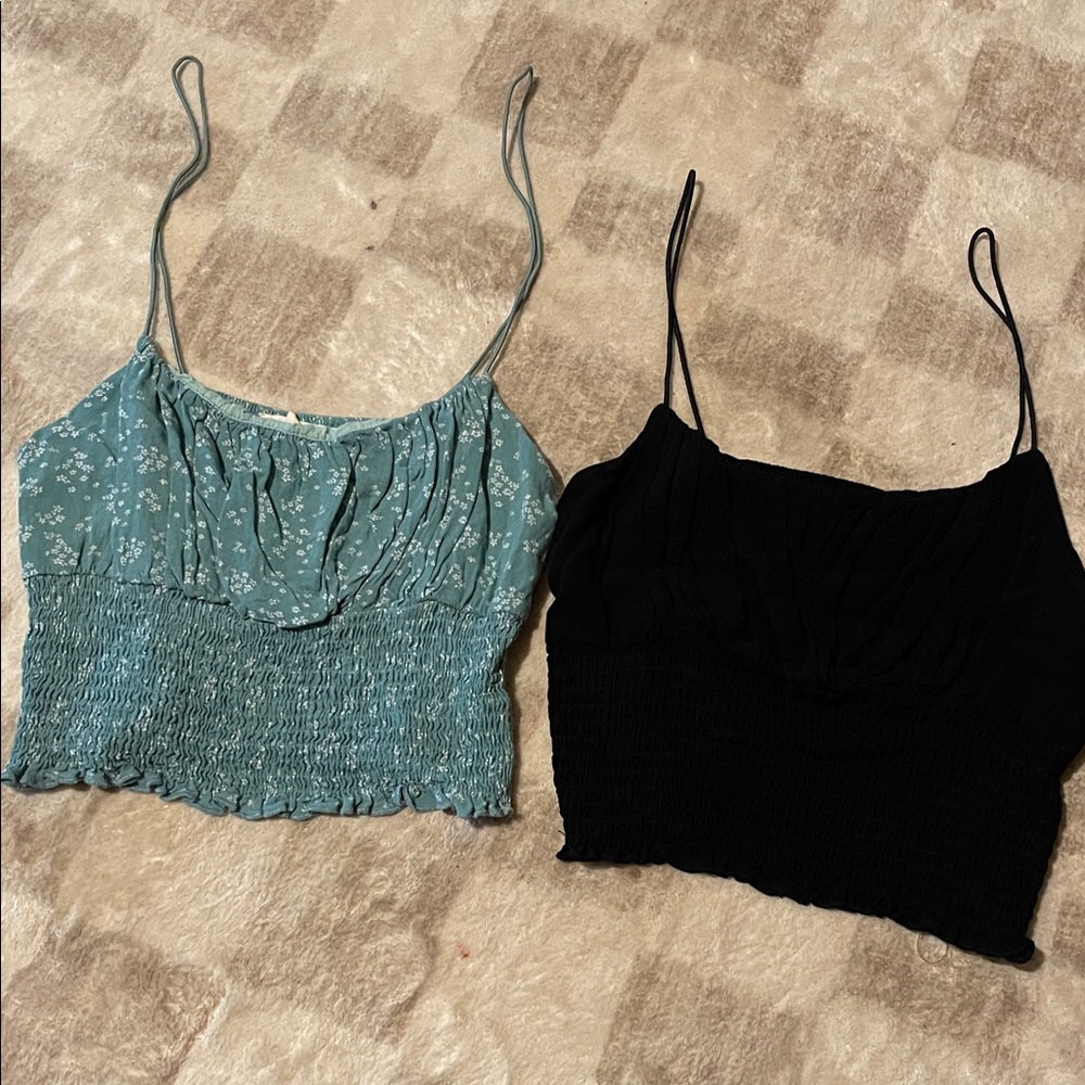 La Hearts Blue Floral and Black Camisoles